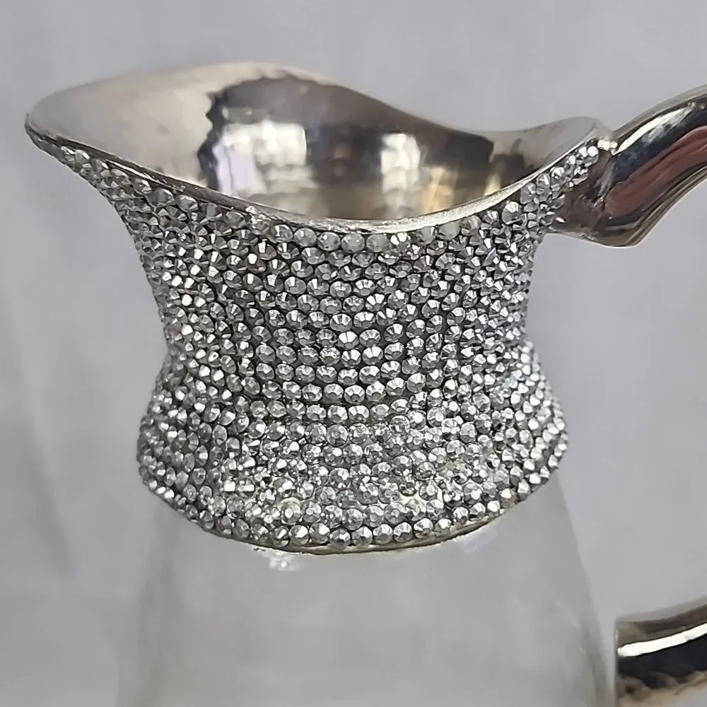 Pitcher Hammered Metal Handle and Faceted Metal studs